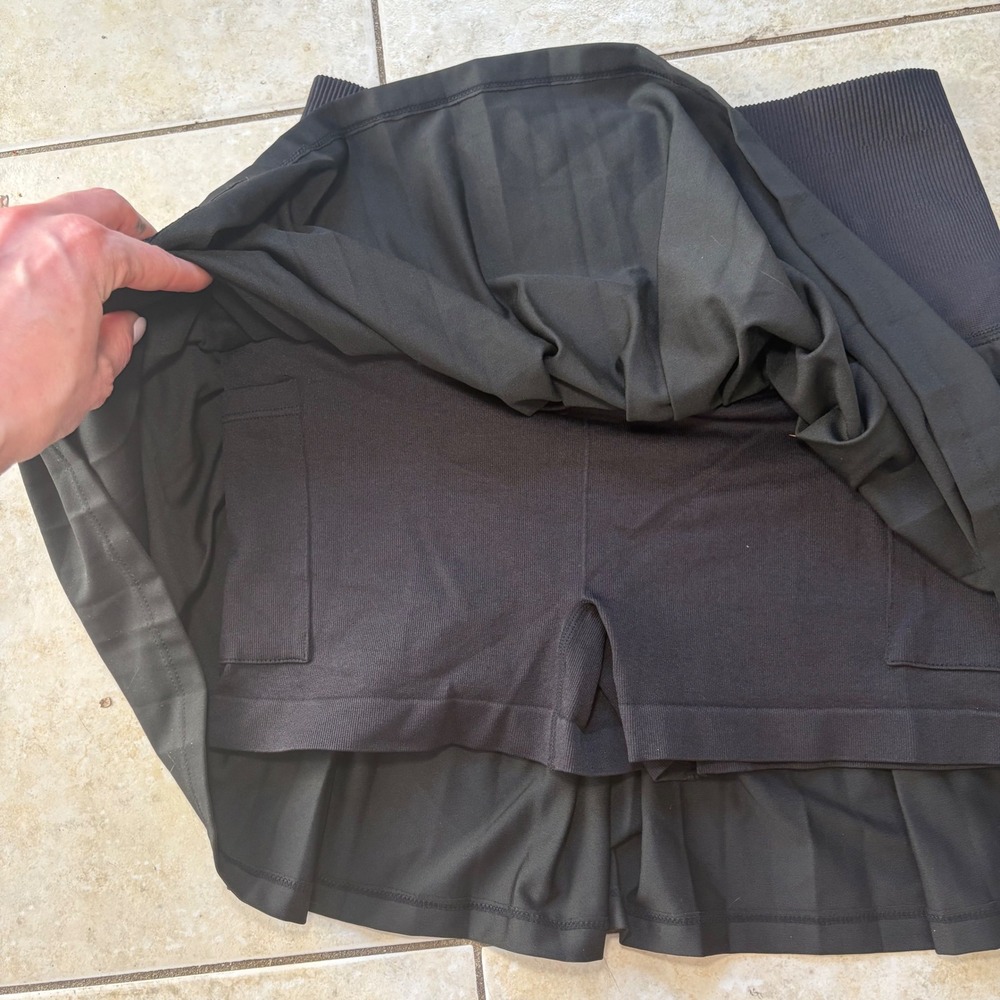 Attarco‎ Black Pleated Tennis Skort High Waisted Athletic Mini Skirt Size M - Picture 3 of 7